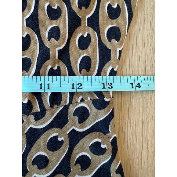 Boden Black Tan Chain Printed Laura Midi Jersey Knit Shirt Dress Size US 2R - Picture 6 of 8
